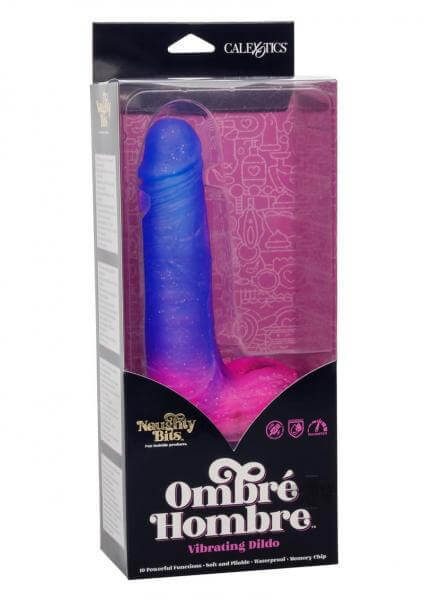 Vibrating Waterproof Silicone Realistic Dildo Naughty Bits Ombre Hombre 5.25 In