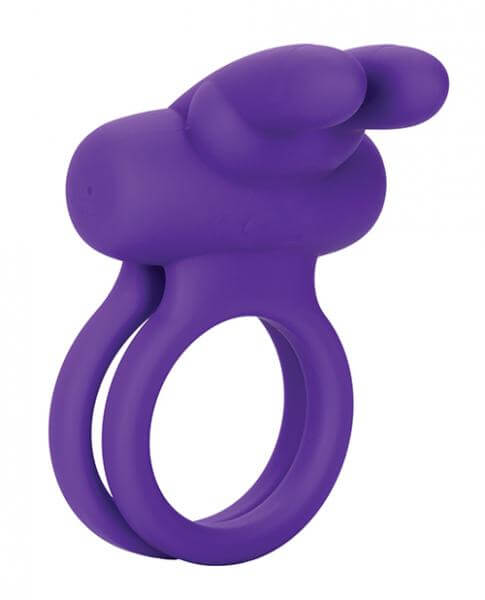 Rechargeable Rockin Rabbit Vibrating Silicone Cock Ring Enhancer Purple