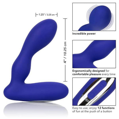 Silicone Vibrating Prostate Massager Wireless Pleasure Probe Blue