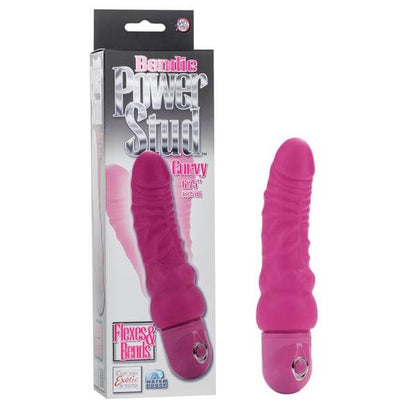 Waterproof Vibrating Realistic Dildo Bendie Power Stud Curvy Vibe 6.75 In.