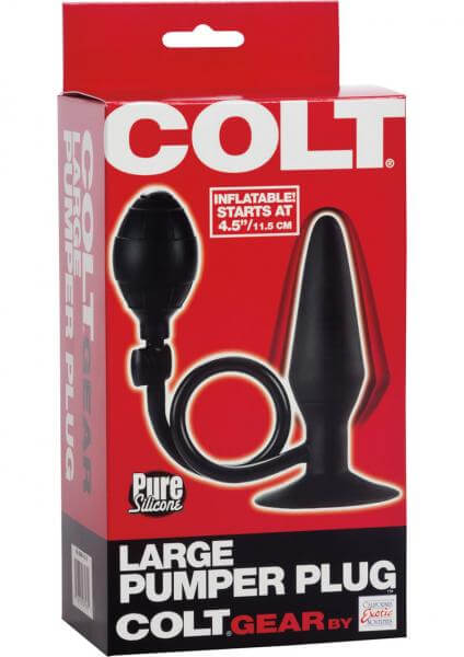 Silicone Inflatable Butt Plug Colt Pumper Anal Plug Large Black