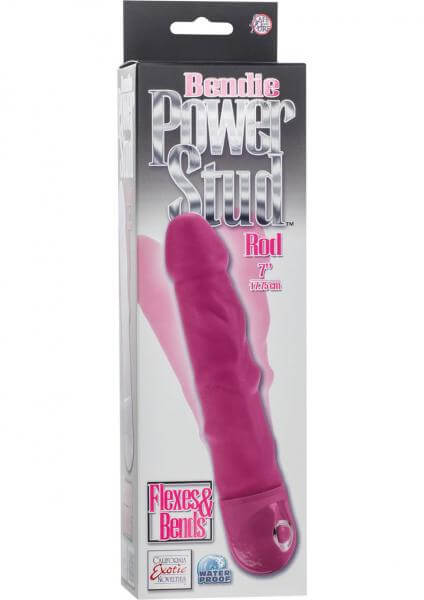 Realistic Vibrating Dildo Multi Speed Bendie Power Stud Rod Vibe 7 In.