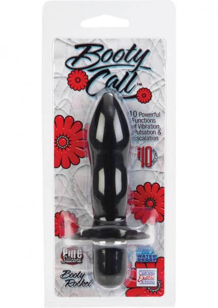 Vibrating Silicone Butt Plug Booty Call Booty Rocket 4.75 In. Black