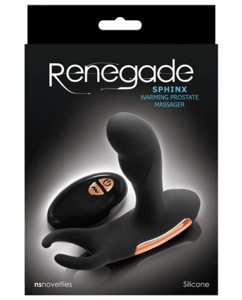 Silicone Warming Vibrating Prostate Massager Ns Novelties Renegade Sphinx Blk