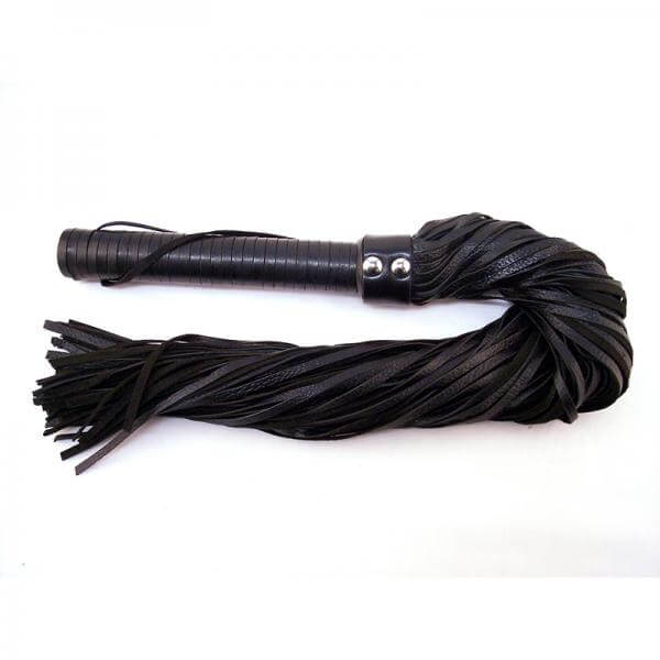 Rouge Long Suede Flogger Leather Handle Bondage BDSM Black