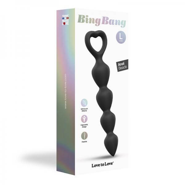 Silicone Anal Beads With Heart Handle Love To Love Bing Bang Large Noir