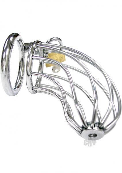 Stainless Steel Chastity Cage Rouge Penis Cage With Padlock