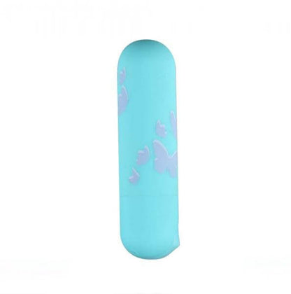 Rechargeable Vibrating Mini Bullet Julia Jessie Butterfly Pattern Blue