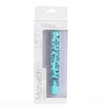 Long Rechargeable Bullet Vibrator Silicone Monarch Butterfly Pattern 6 In. Blue