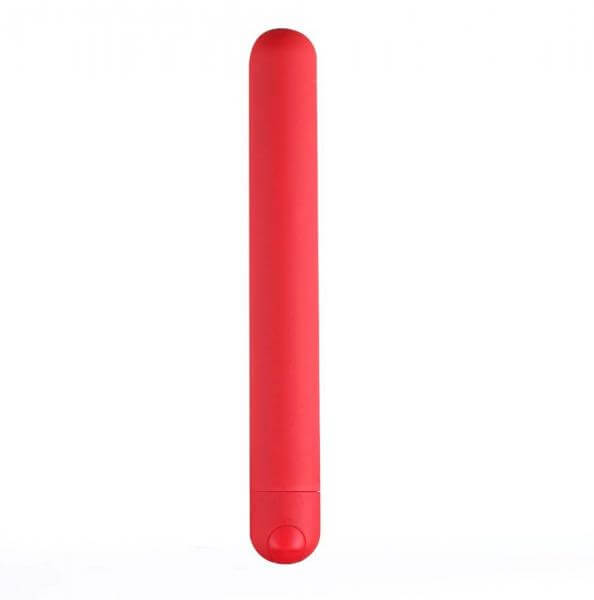 Abbie Long Waterproof Rechargeable Silicone Vibrating Bullet Red