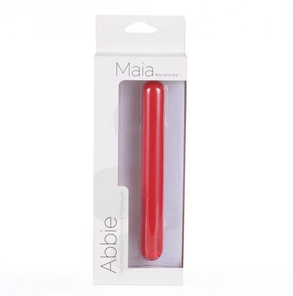 Abbie Long Waterproof Rechargeable Silicone Vibrating Bullet Red