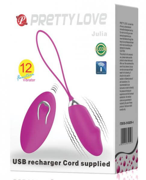 Rechargeable Silicone Bullet Vibrator 12 Functions Pretty Love Julia Purple