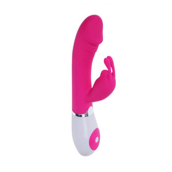 Gene Voice Controlled Silicone Rabbit Vibrator Pretty Love 8 In. Pink