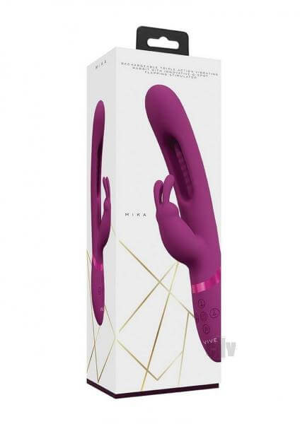 Rechargeable Waterproof Silicone Rabbit Vibrator Mika Triple Motor Pink