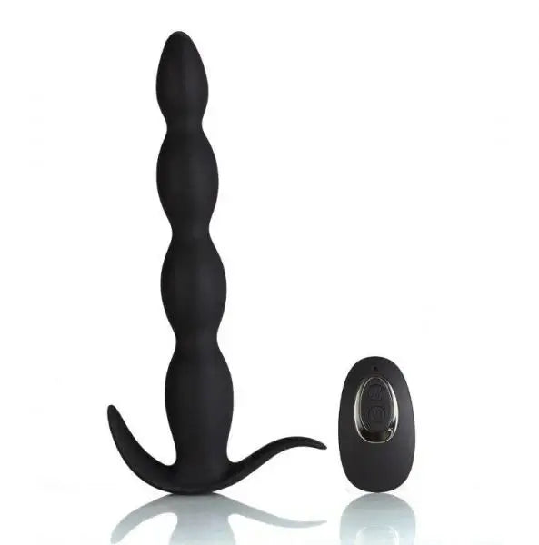 Rechargeable Waterproof Silicone Anal Plug Mason Remote Control Black