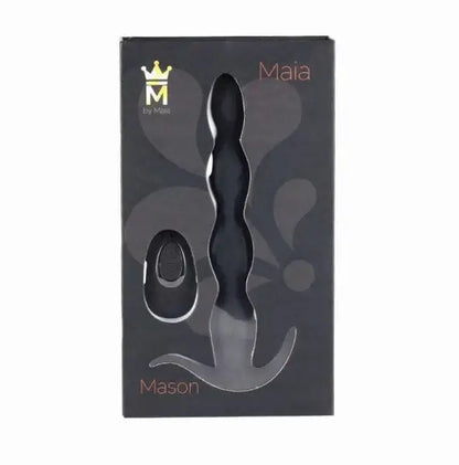 Rechargeable Waterproof Silicone Anal Plug Mason Remote Control Black