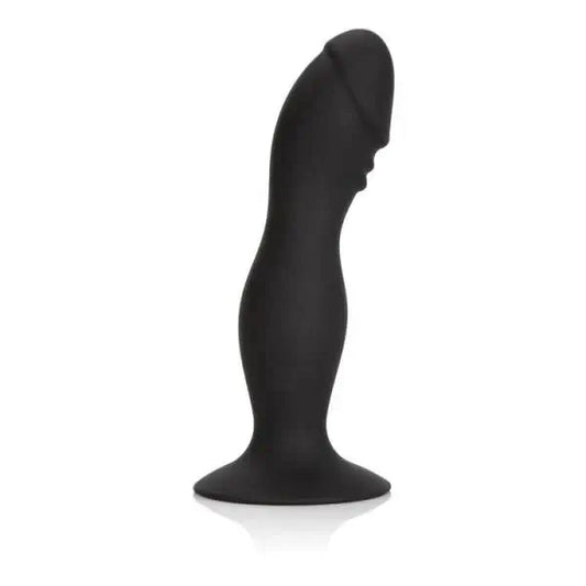 Silicone Anal Stud Plug With Suction Cup Black