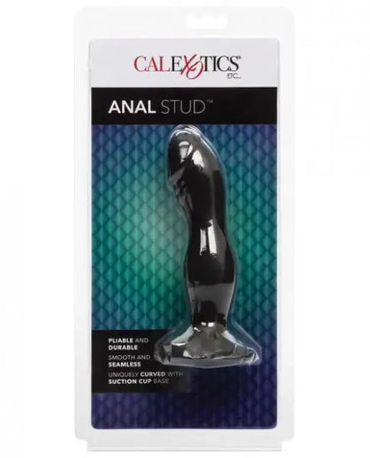 Silicone Anal Stud Plug With Suction Cup Black