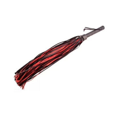 Rouge Leather Flogger With Leather Handle Bondage BDSM Black/Red