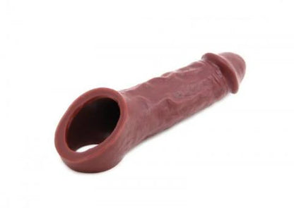 Silicone Penis Extender Penis Sheath Male Sex Toy Colossus Vixen 7 In. Chocolate