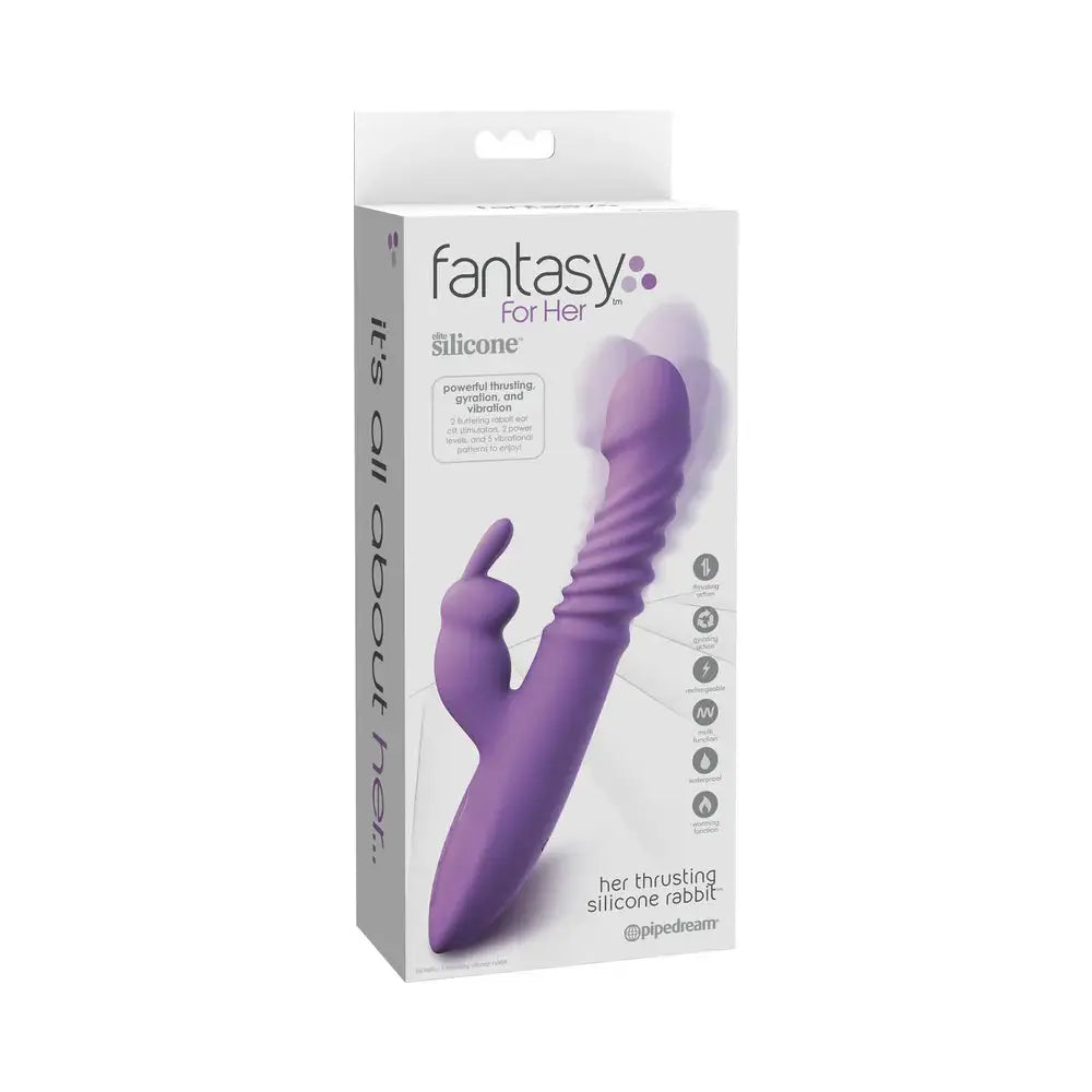 Rechargeable Thrusting Silicone Rabbit Fantasy For Her Her Purple