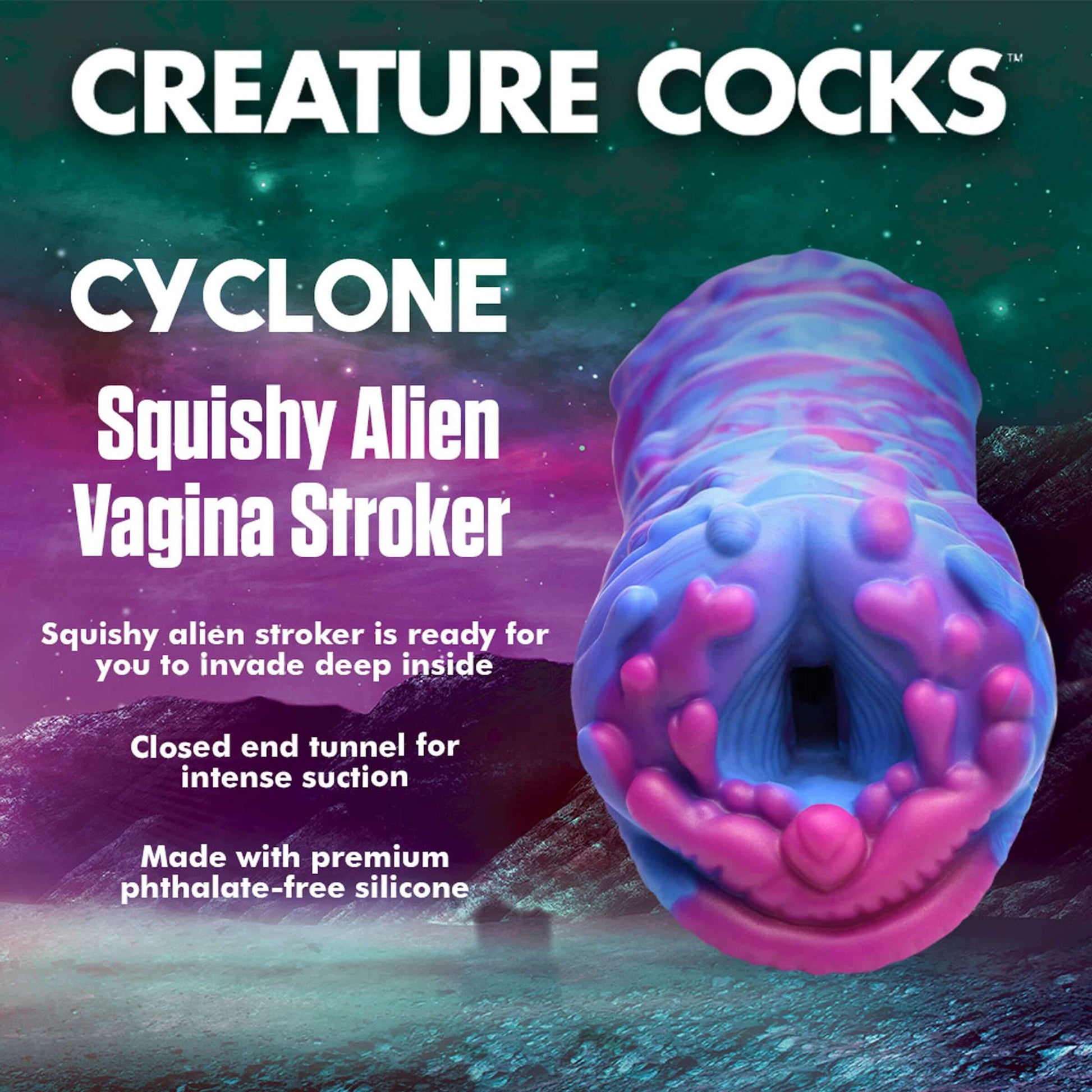 Cyclone Squishy Vagina Alien Masturbator Textured Tunnel Fantasy Stroker Pink/Blue