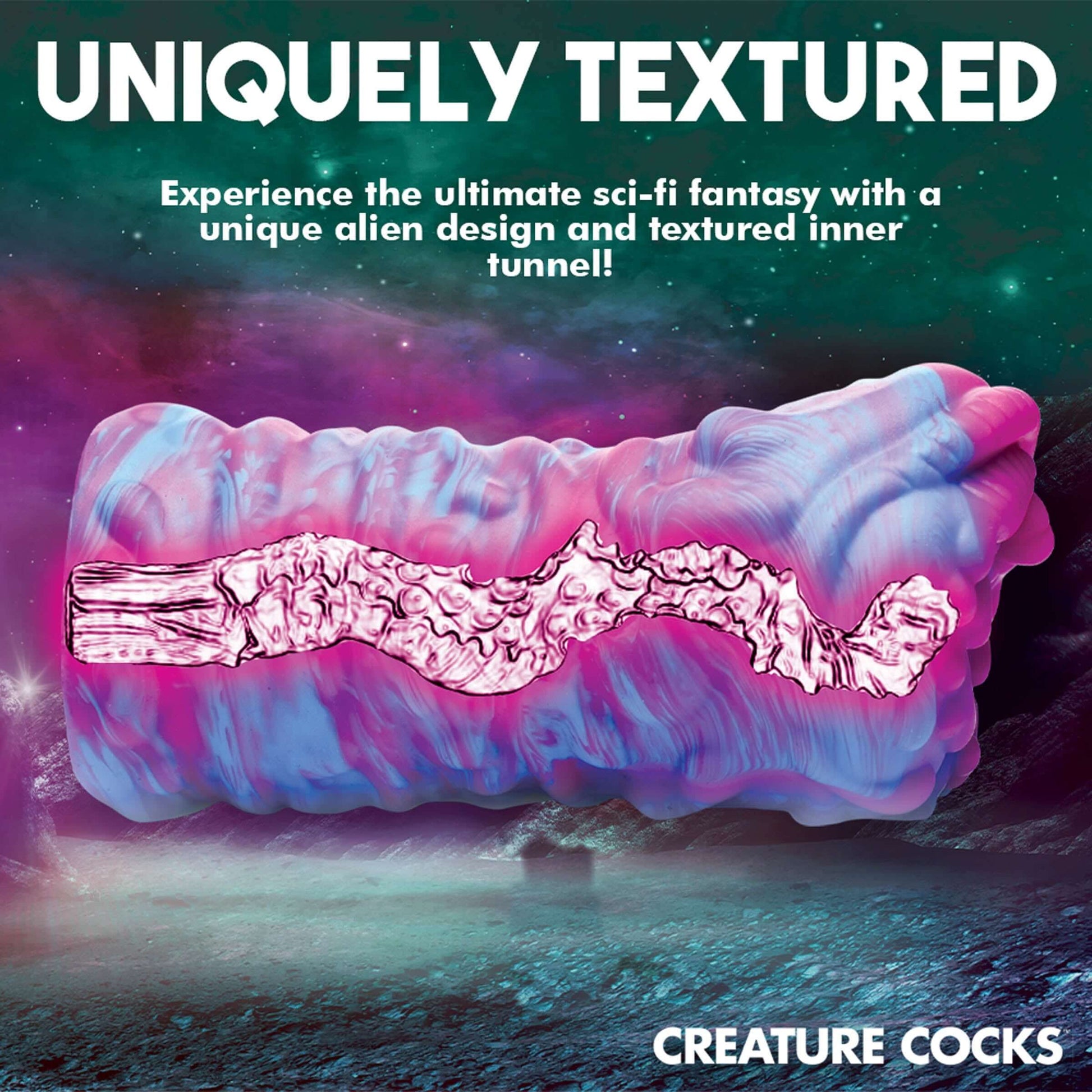 Cyclone Squishy Vagina Alien Masturbator Textured Tunnel Fantasy Stroker Pink/Blue