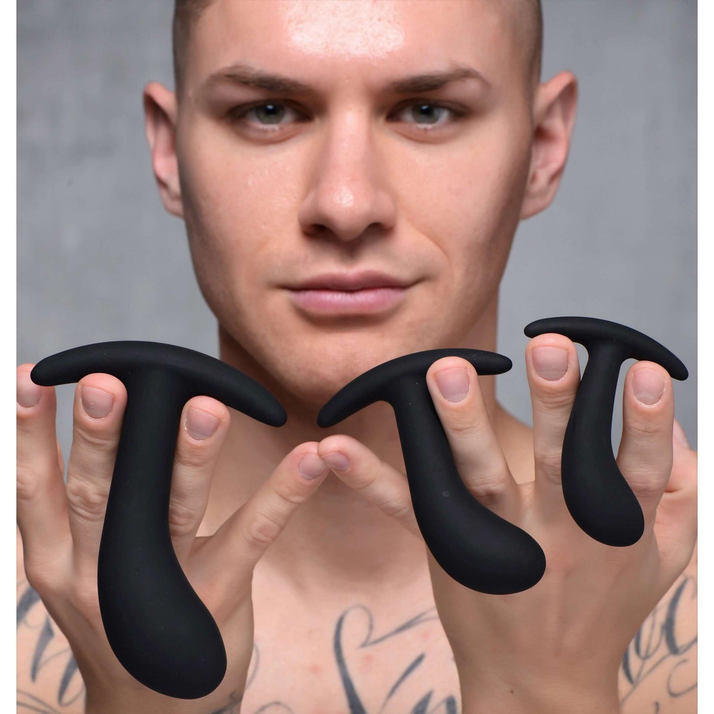 Silicone Curved Anal Trainer Set 3 Piece Dark Delights