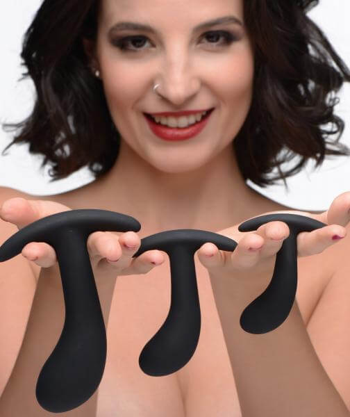 Silicone Curved Anal Trainer Set 3 Piece Dark Delights