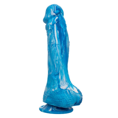 Silicone Realistic Dildo With Suction Cup Twisted Love Twisted Dong Blue