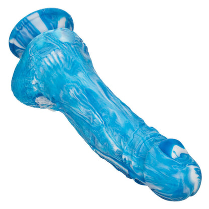 Silicone Realistic Dildo With Suction Cup Twisted Love Twisted Dong Blue