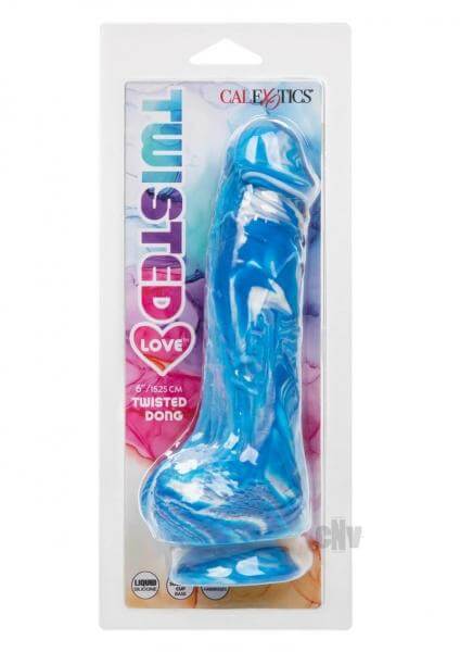 Silicone Realistic Dildo With Suction Cup Twisted Love Twisted Dong Blue