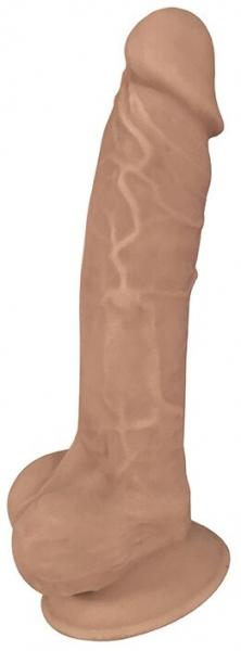 Silicone Dildo With Suction Cup & Balls 7 In. Latte