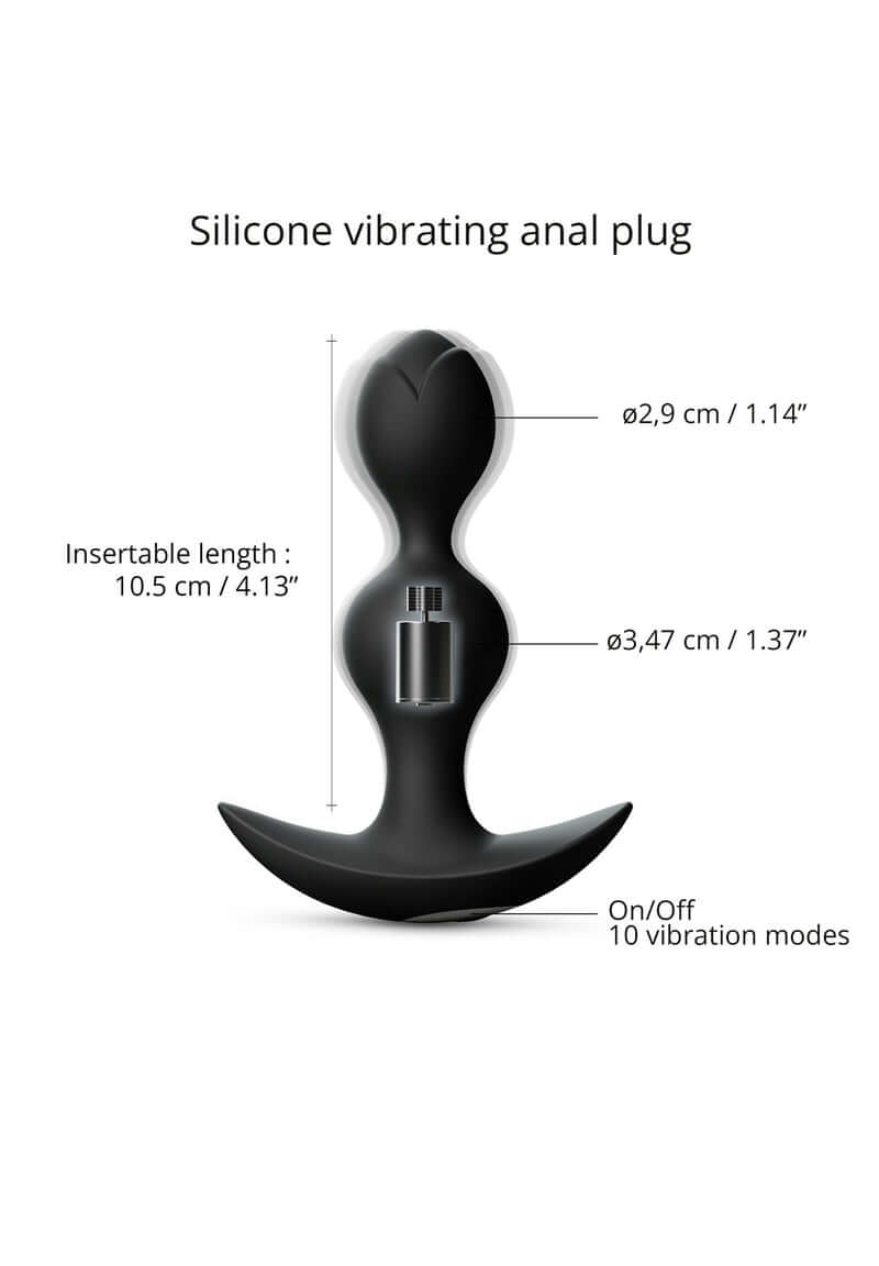 Rechargeable Vibrating Butt Plug Love to Love Twinny Bud Black