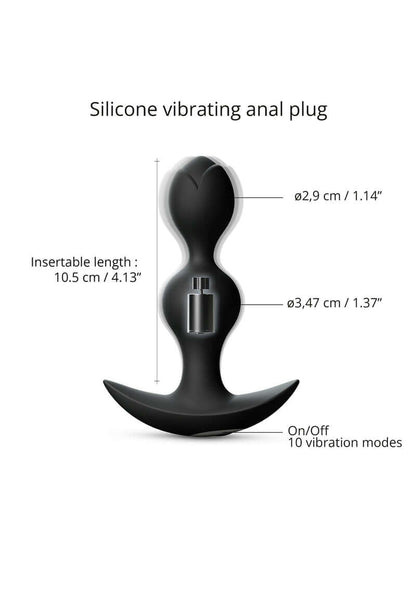 Rechargeable Vibrating Butt Plug Love to Love Twinny Bud Black