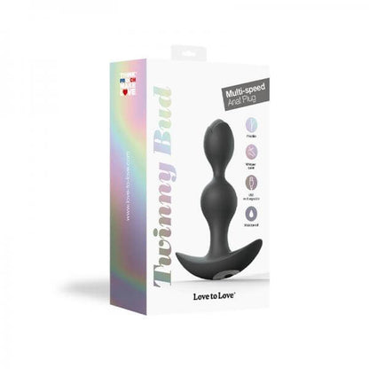 Rechargeable Vibrating Butt Plug Love to Love Twinny Bud Black