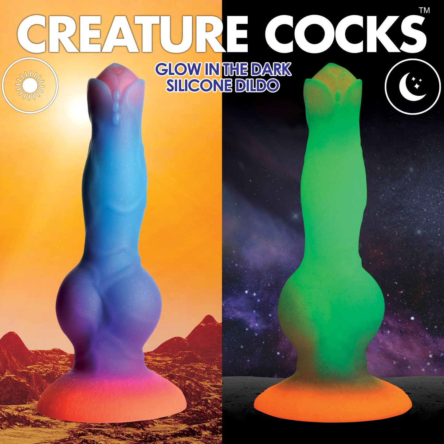 Creature Cocks Space Cock Silicone Alien Dildo Glow In The Dark