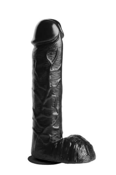 Infiltrator Hollow Strap On Harness With Dildo 10 In. Black