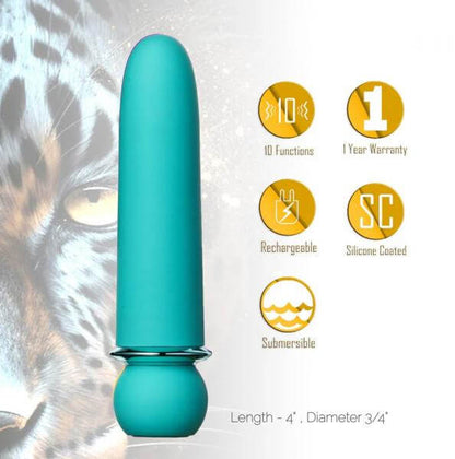 Rechargeable Silicone Bullet Vibrator Jaguar Powerful Bullet Blue