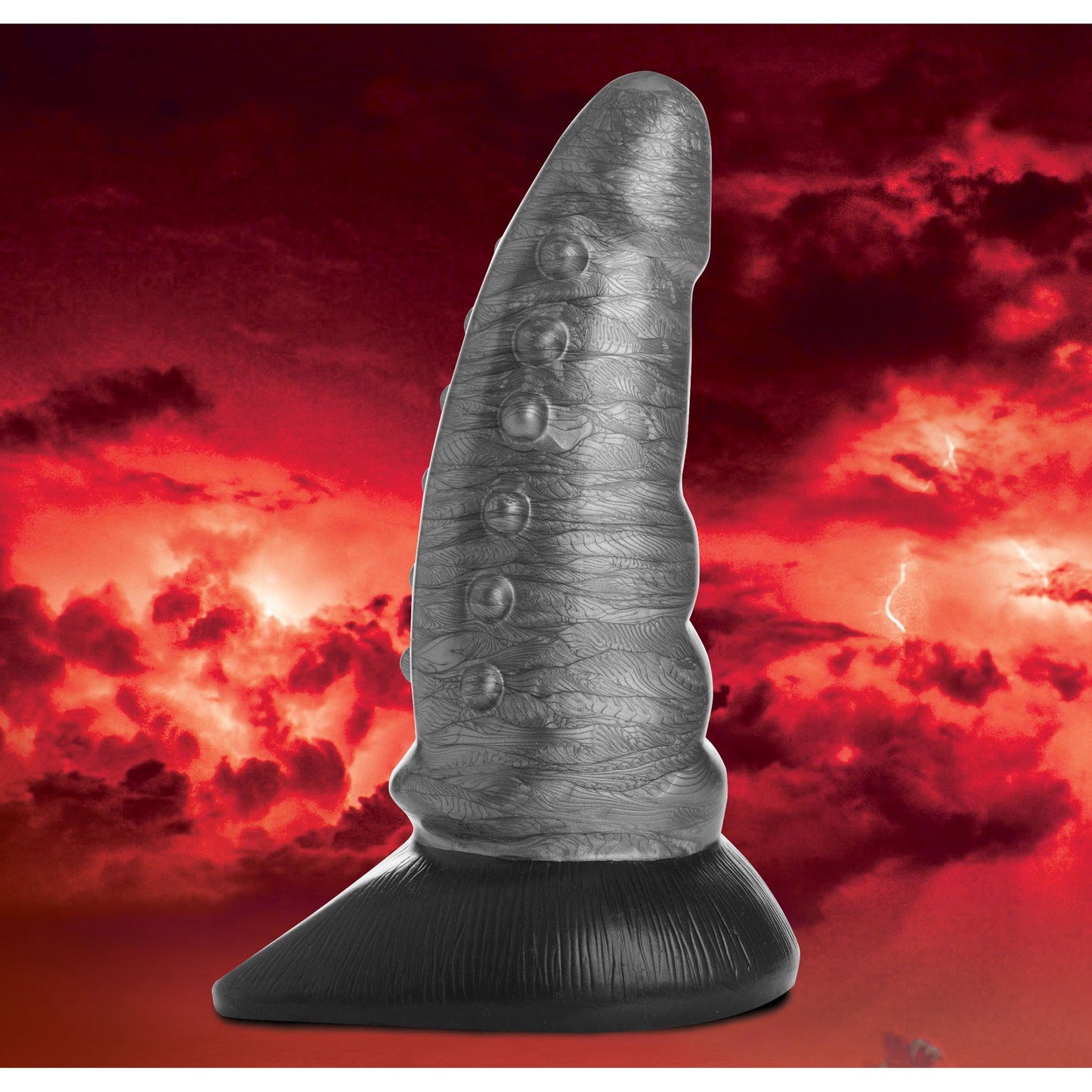 Creature Cocks Beastly Tapered Bumpy Silicone Dildo With Suction Cup Silver