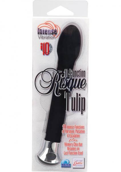 Vibrator 10 Functions Risque 5.75 In. Tulip Black