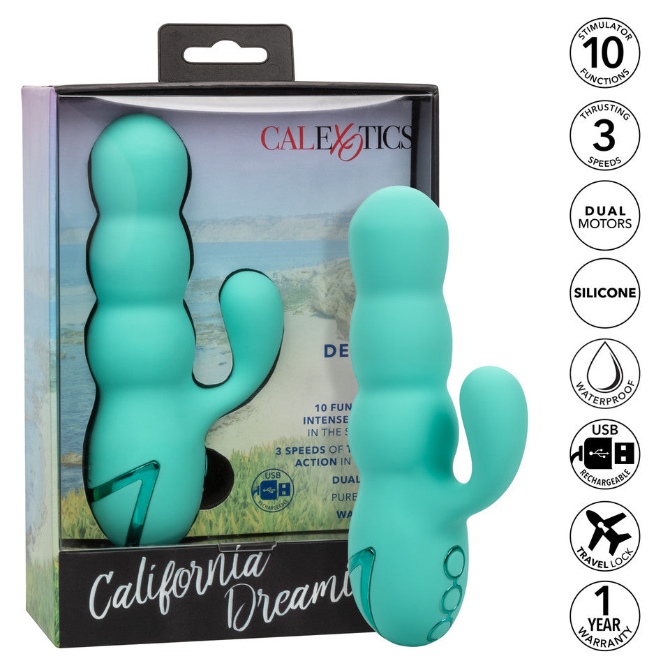 Rechargeable Thrusting Vibrator Cali Dreaming Del Mar Diva Teal