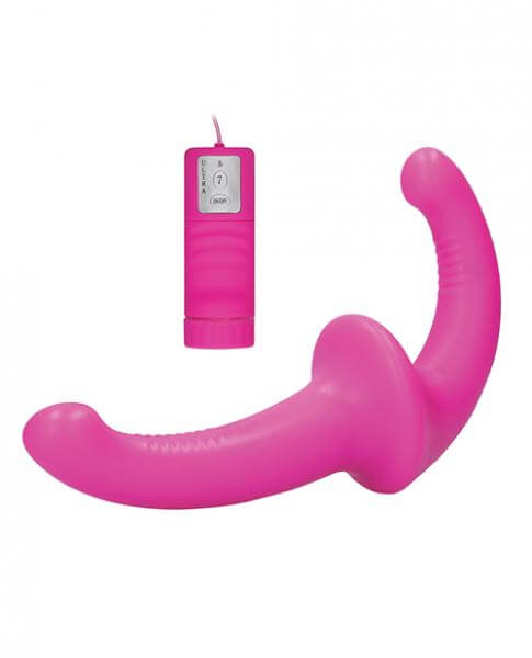 Vibrating Silicone Strapless Strap On Ouch Pink