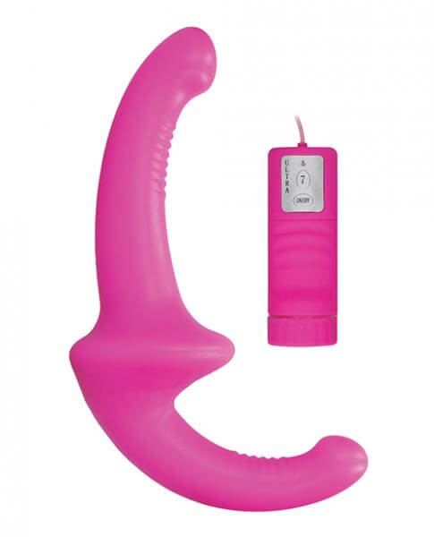 Vibrating Silicone Strapless Strap On Ouch Pink