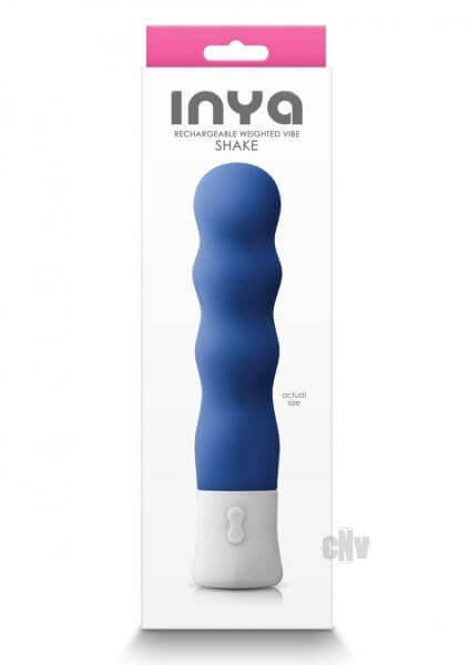 Rechargeable Multi Speed Silicone Vibrator Inya Shake Weighted Vibe Blue