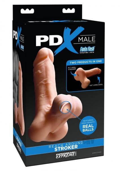 PDX Male Reach Around 2 In 1 Stroker Dildo Anal Masturbator