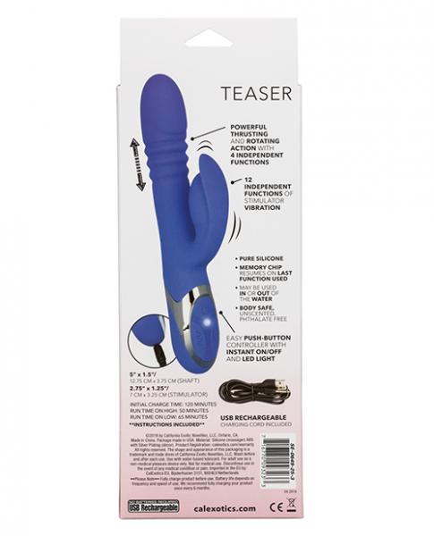 Enchanted Teaser Thrusting Silicone Rabbit Vibrator Blue