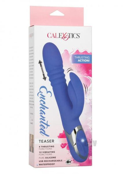 Enchanted Teaser Thrusting Silicone Rabbit Vibrator Blue