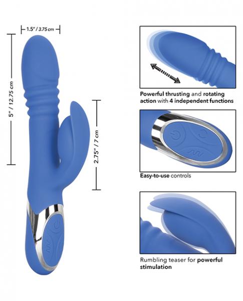 Enchanted Teaser Thrusting Silicone Rabbit Vibrator Blue