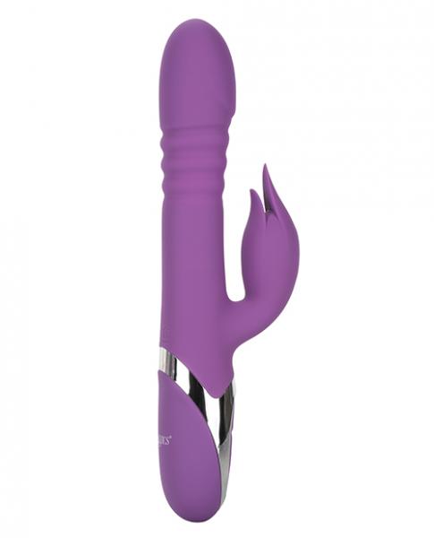 Rechargeable Thrusting Silicone Rabbit Style Vibrator Enchanted Kisser Purple